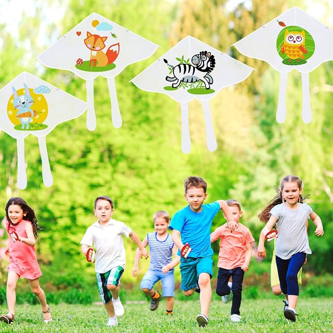 Libima 100 Pcs DIY Blank Kites for Kids Bulk Large Kite Making Kit Easy to Fly - Image 6