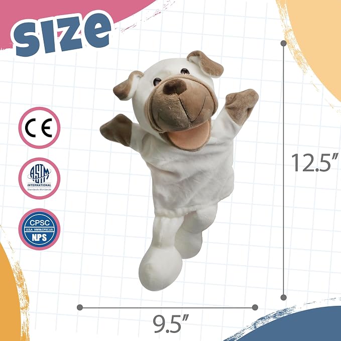 Easfan Puppy Hand Puppet Soft Animal Plush Toy - Image 4