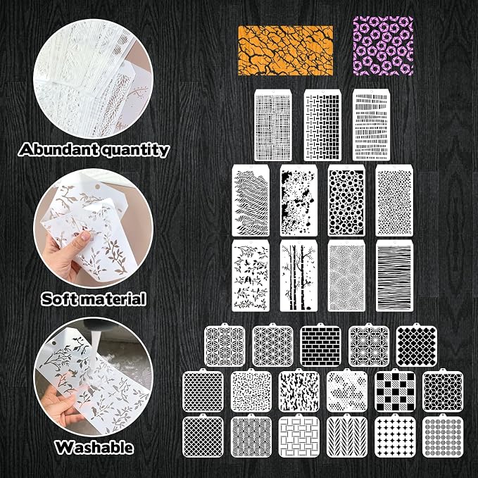 30 Pcs Abstract Layering Stencils - Image 3