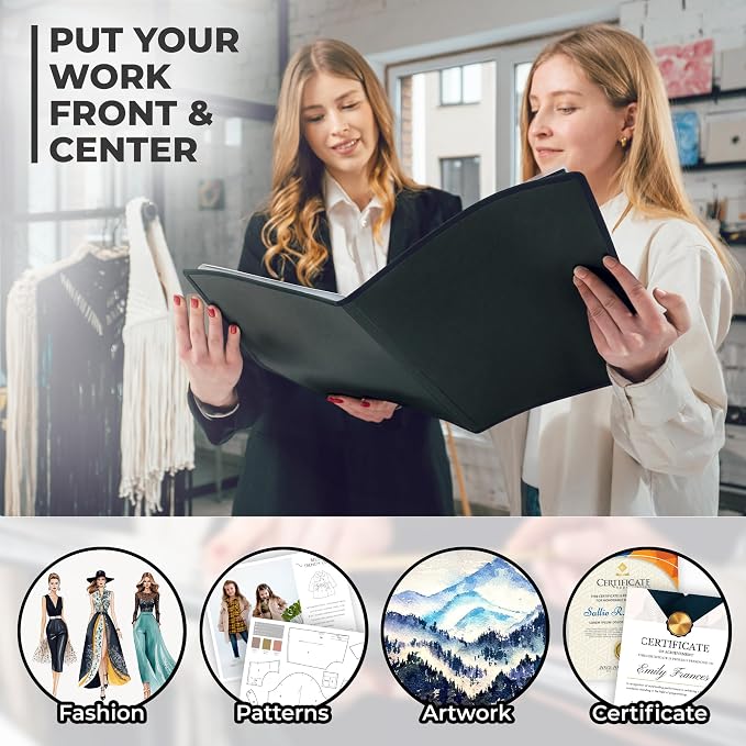 Dunwell 9x12 Art Portfolio Binder, Includes Mounting Paper, Portfolio Binder - Image 4