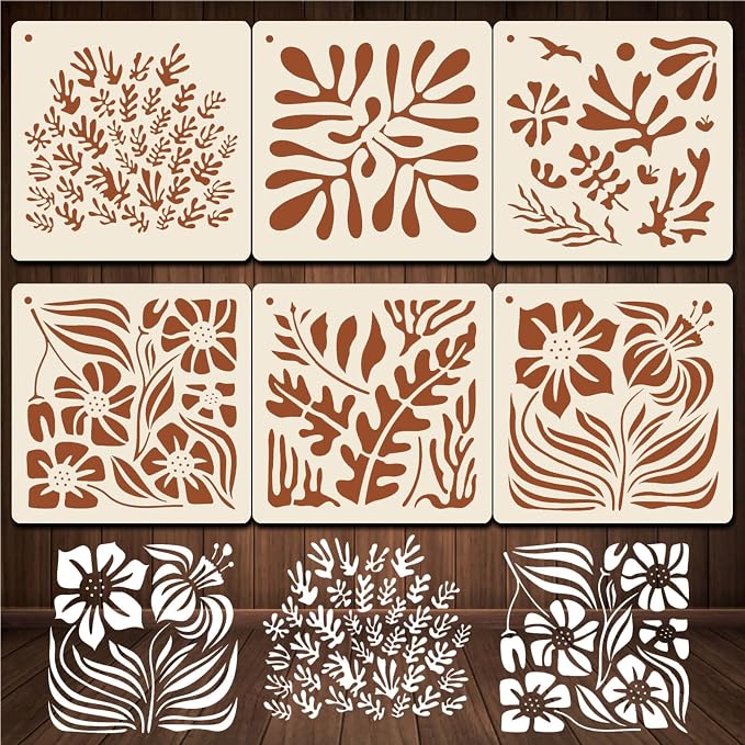 Matisse Reusable Leaf &Floral Stencil Templates by XIAOSHAN