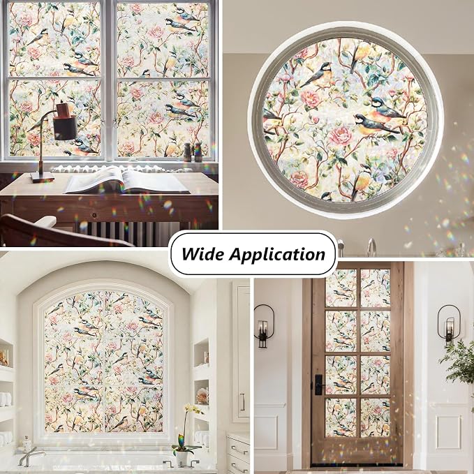 Window Privacy Film Stained Glass 35.4" x 78.7" Rainbow | Static cling – no glue - Image 6