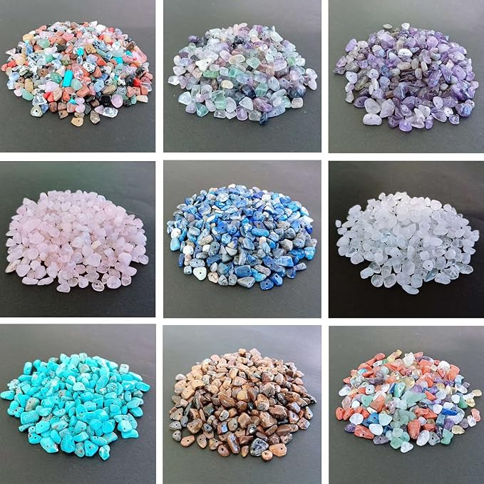 LAIDANLA Fluorite 400pcs Natural Chip Stone Beads 5-8mm Healing Crystal - Image 3