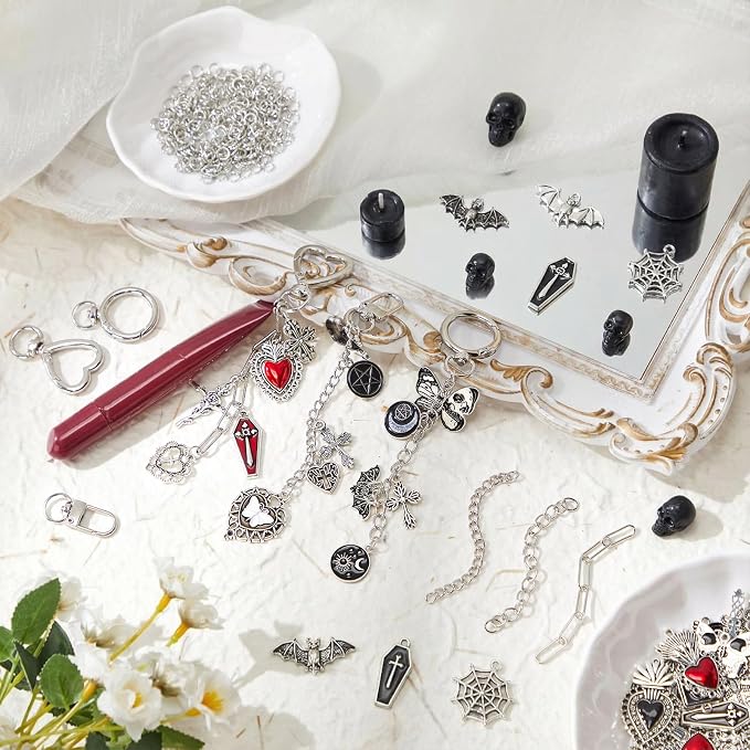 VioraWhite 457 Pcs Gothic Lip Gloss Charm Kit Gothic Charms - Image 3