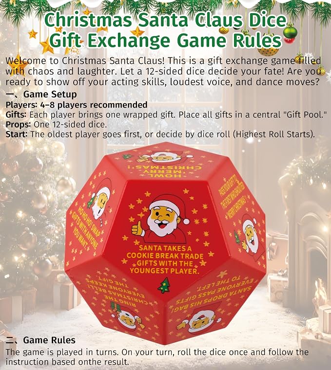 Hilarious Santa Swap Gift Exchange Dice, 3 * 3 in Exchange Gifts Dice, - Image 6