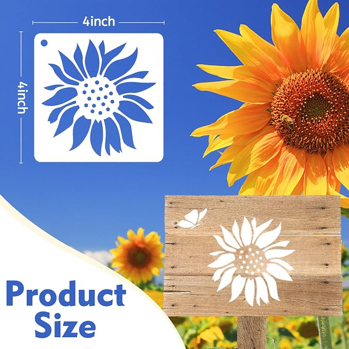 50 PCS Flower Painting Stencils Reusable Flower Stencils - Image 2