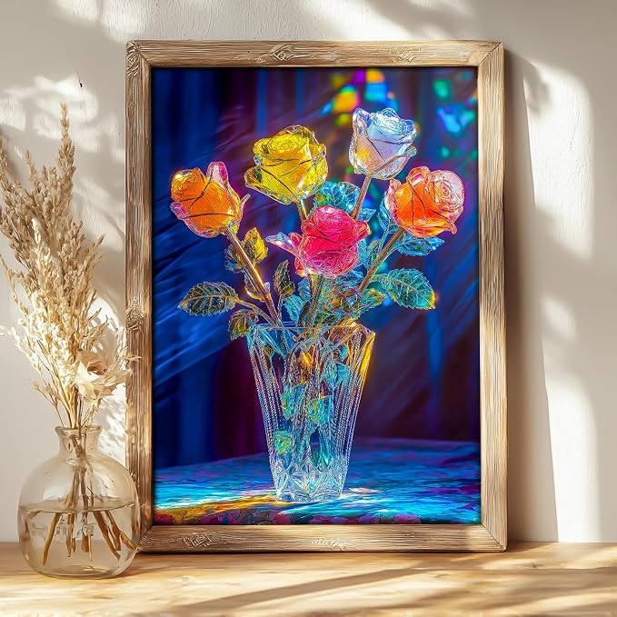 Bgraamiens Rose-1000 Pieces Rose Flowers Puzzle - Image 5