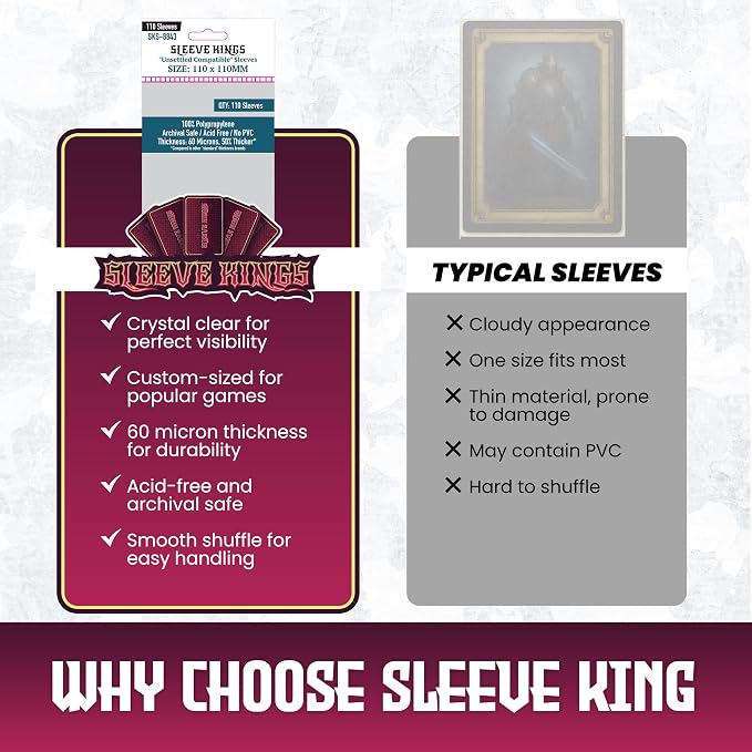 Sleeve Kings Unsettled Compatible Card Sleeves – 110 Pack, 110 x 110 mm - Image 6