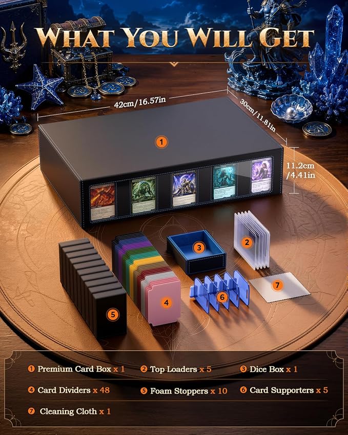 MoKo Trading Card Storage Box for MTG, 3900+Capacity, Top Loaders Organizer Case - Image 3