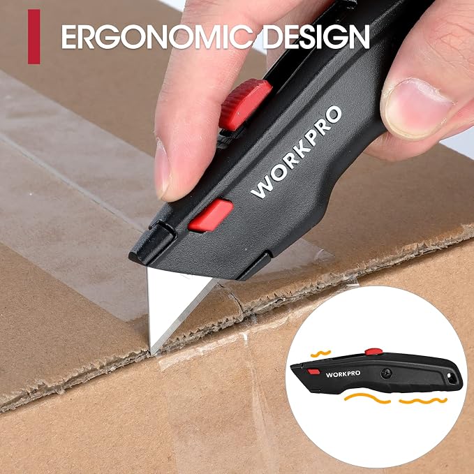WORKPRO Premium Utility Knife, Retractable All Metal Heavy Duty Box Cutter - Image 4