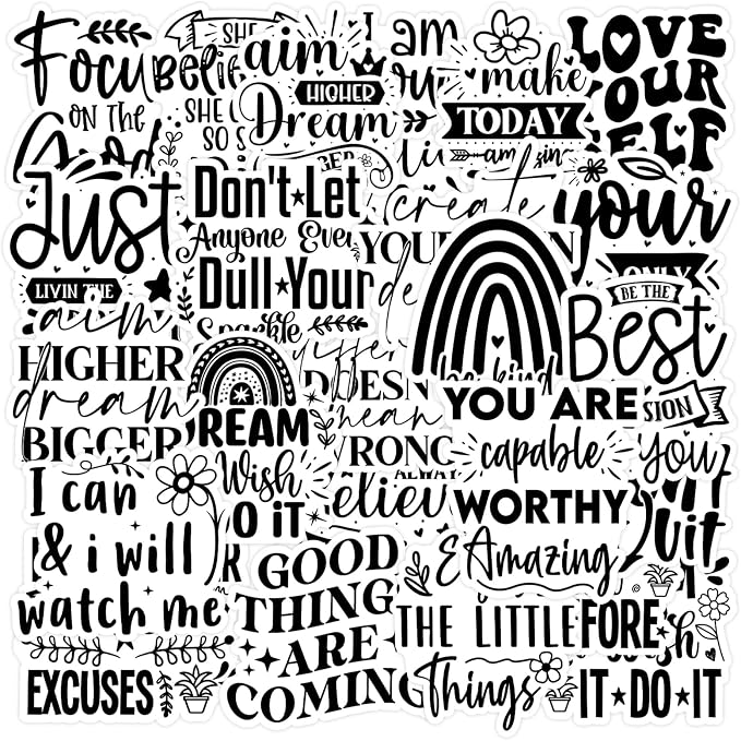 PRSTINCOL Positive Affirmation Stickers, Planners and Water Bottles - Image 2