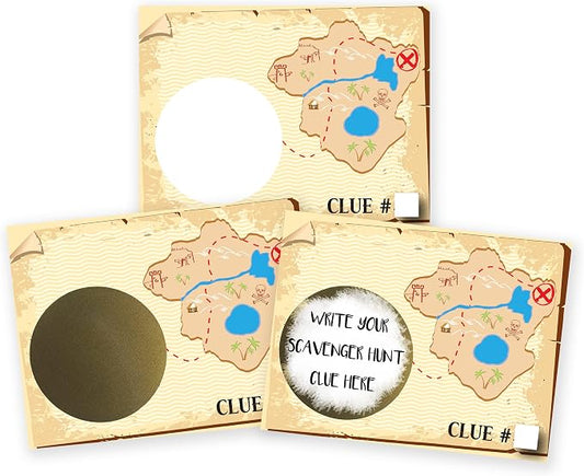 Make Your Own DIY Treasure Map Scavenger Hunt Scratch Off ScratchNotes 20 Pack by MyScratchOffs