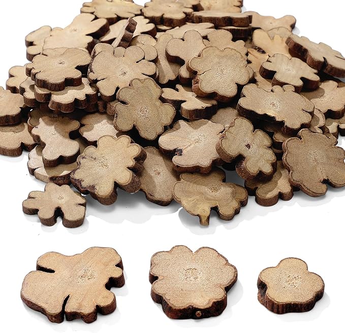 Gerrii 90 Pcs Irregular Wood Slices Log Slices by Gerrii