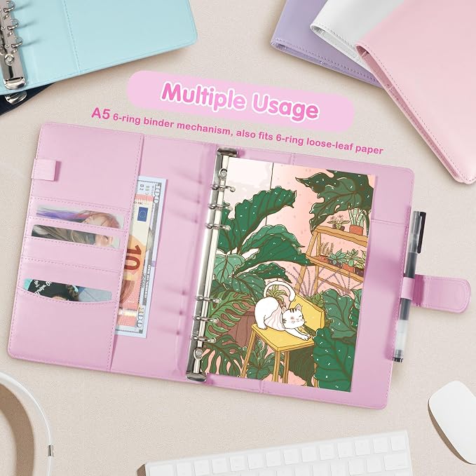 A5 Kpop Photocard Binder with 30 Pack 4-Pocket Card Pages, 6 Ring A5 Binder - Image 7