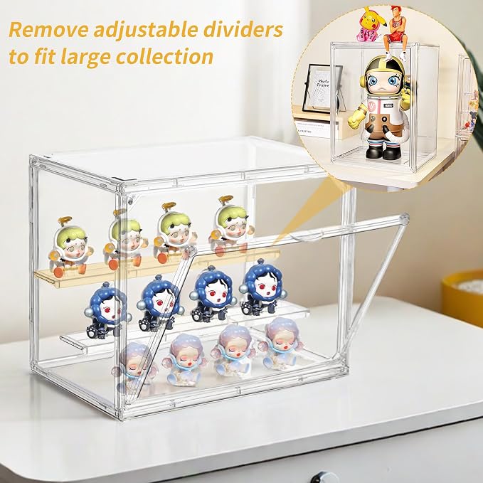 Acrylic Display Case for Collectibles 3 Tier, Small Clear Display Box 4pack | 2 - Image 8