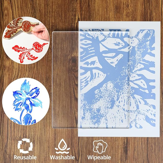 QWORK Monoprinting Print Plate, 6 Pack 8" X 10" Gel Plate, A4 Art Plate - Image 4