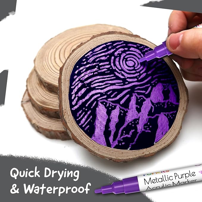 5 Metallic Acrylic Purple Paint Pen - Image 4
