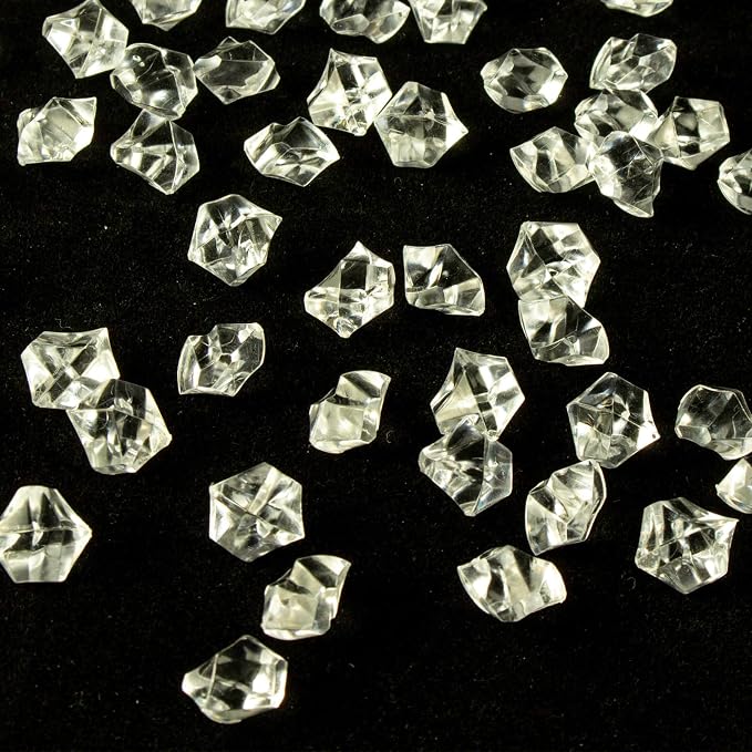 820 PCS Clear Fake Ice, 0.43x0.55 Inch, 1.1 lbs Acrylic Crystal Gemstones - Image 2