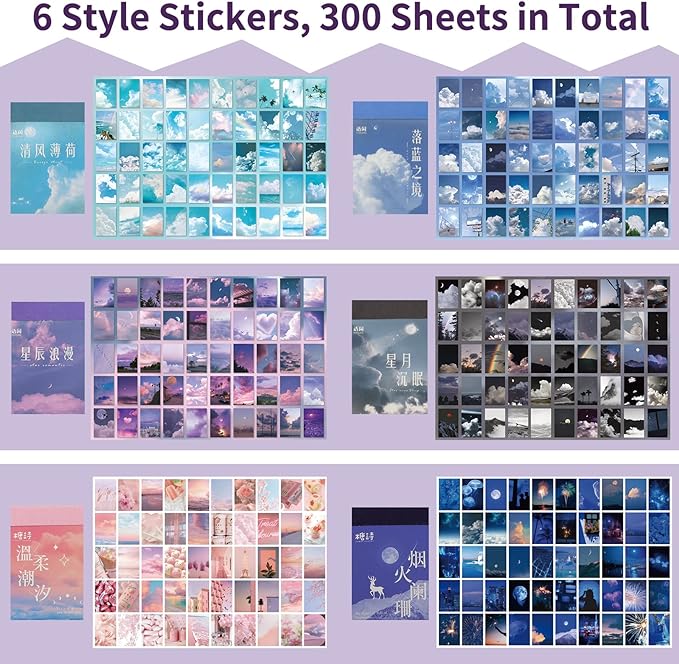 600 Pieces Washi Sticker Set, 12 Set Scrapbooking Diary Planner Album Diary - Image 3