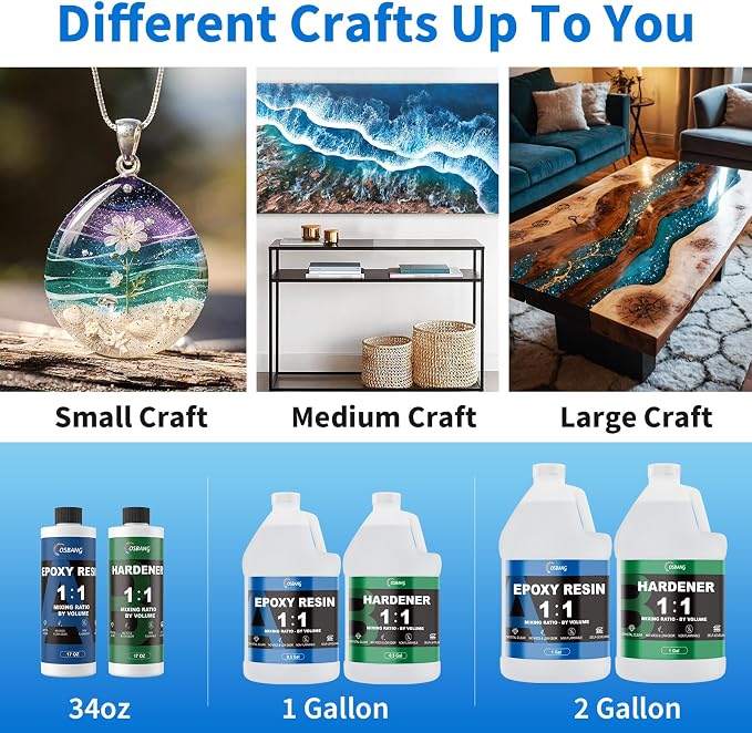 1 Gallon Epoxy Resin Kit Crystal Clear Resin - Image 4