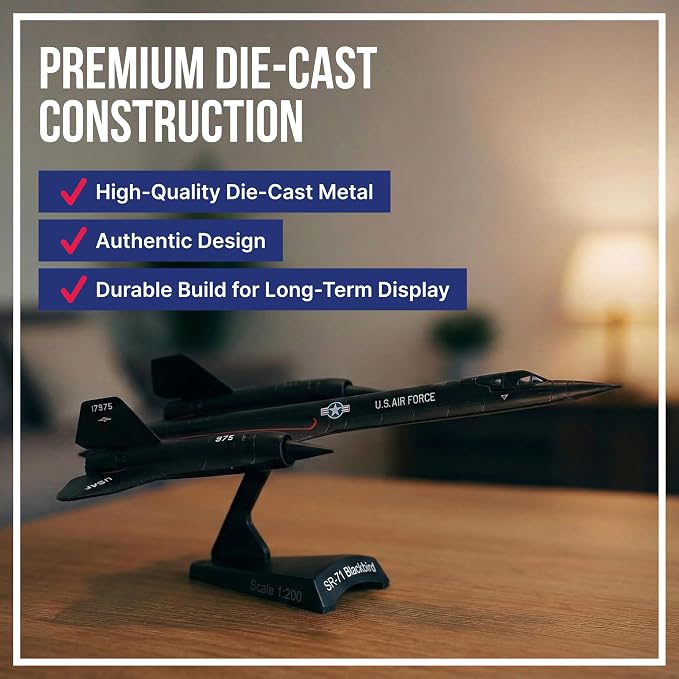 Postage Stamp USAF SR-71 Blackbird Die-Cast Metal Model – 1:200 Scale Strategic - Image 5