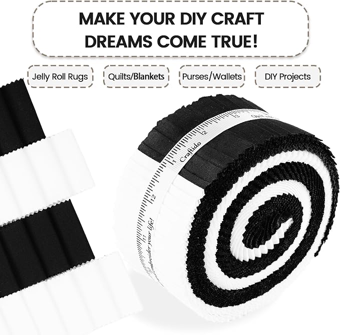 Craftido-20 Options-100% Cotton Jelly Roll Fabric Precut Strips - Image 4