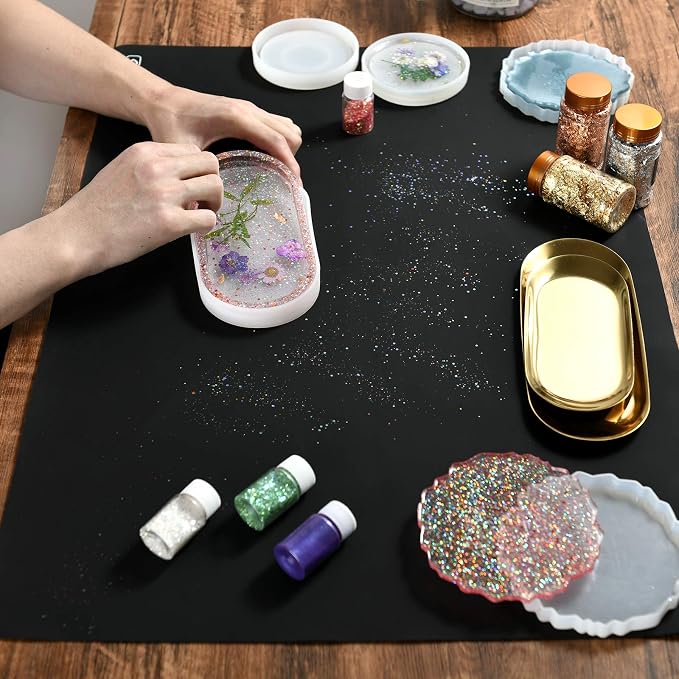 Sapid 2Pcs Thick Silicone Mat for Crafts, Nonstick Silicon Sheet for Epoxy Resin - Image 5