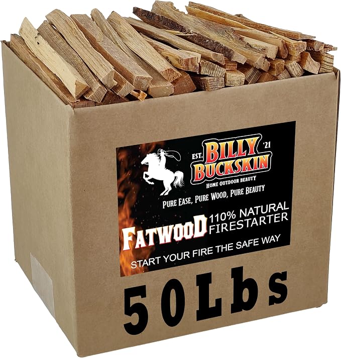 50lb Fatwood Fire Starter Sticks | 100% Natural Fire Starters by BillyBuckskinHomeandBeauty
