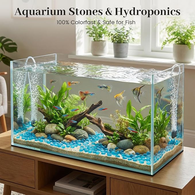 FUTUREPLUSX 1 LB Frosted Flat Marbles, Rocks Fish Tank Aquarium Decor, Table - Image 5
