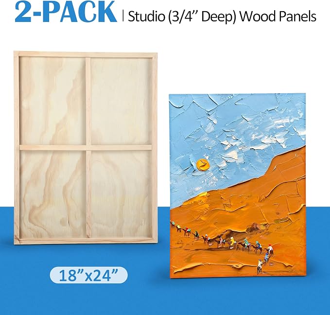 Falling in Art 2 Pack 18x24 Unfinished Birch Wood Panels Kit - Image 6