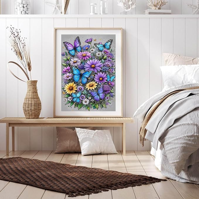 Butterfly Flower Diamond Art Painting Kits - Image 2