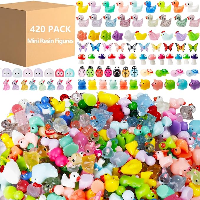 420 Pcs Mini Resin Animals 12 Styles Resin Animals Figurines Bulk by ywevyezc