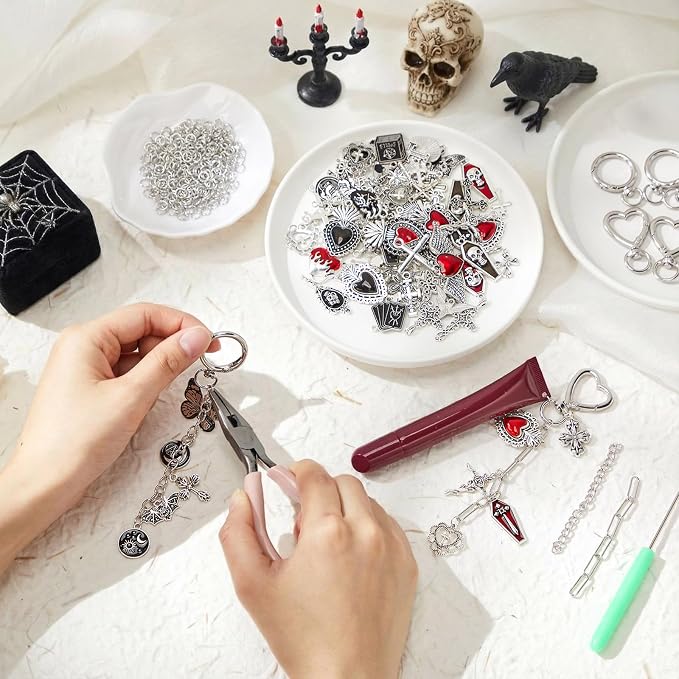 VioraWhite 457 Pcs Gothic Lip Gloss Charm Kit Gothic Charms - Image 4