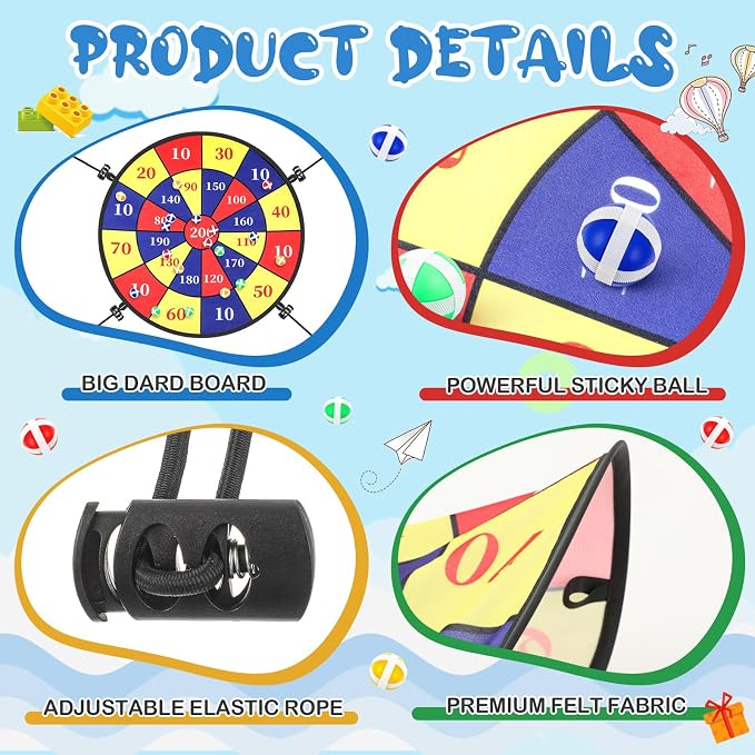 Lunmon 29" Trampoline Dart Board Game Accessories, Trampoline Toss Game - Image 3