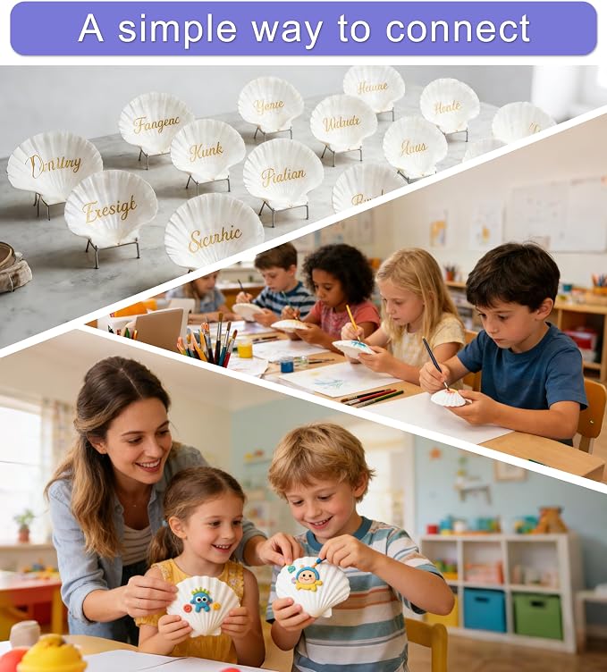 denking 20 PCS Scallop Shells 2.7-3.1 inch Natural White Seashells - Image 6