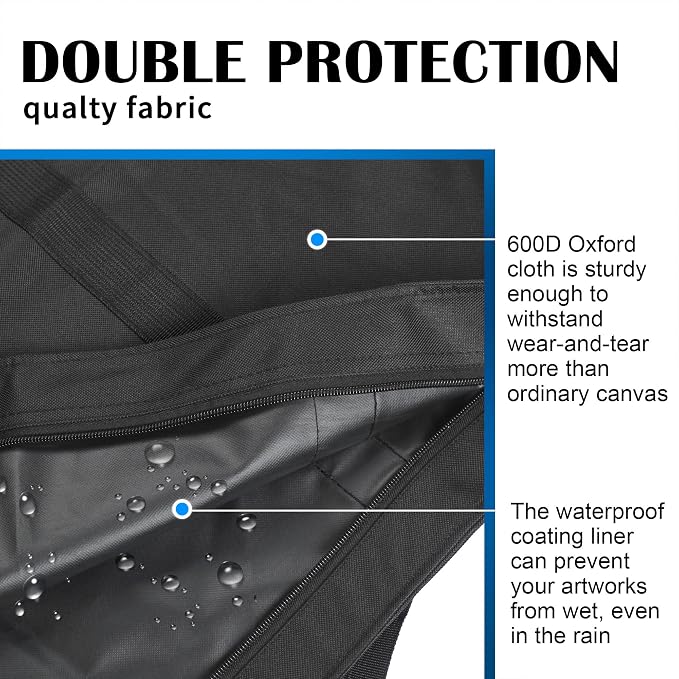 JJRING Dacron Light Weight Art Portfolio Bag, and Drawing - Image 4