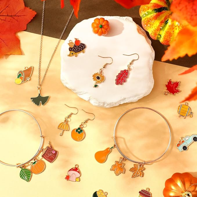 SANNIX 350Pcs Holiday Charm, Mixed Fall Thanksgiving Halloween Christmas Charms - Image 3