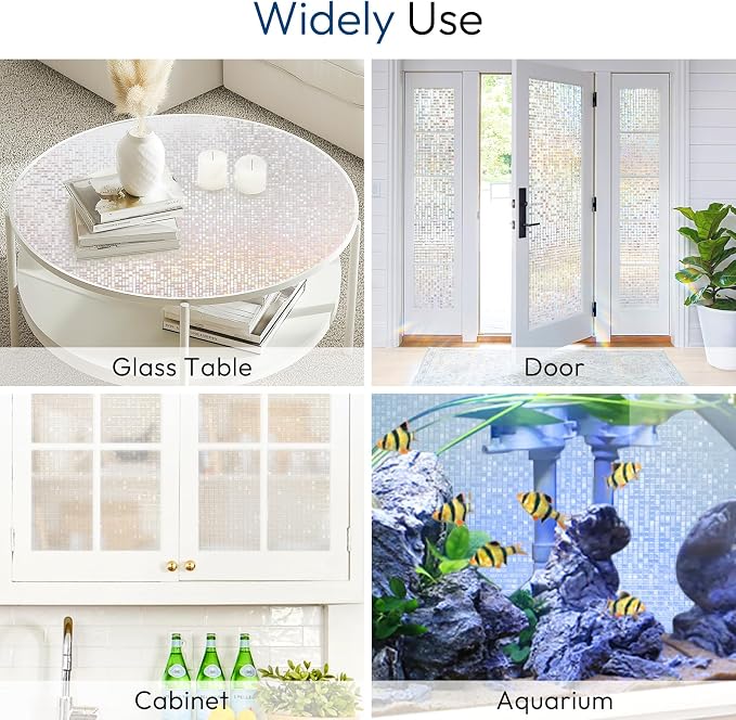 rabbitgoo Window Privacy Film, Mosaic Stained Glass Film, 23.6" x 157.4" | - Image 7