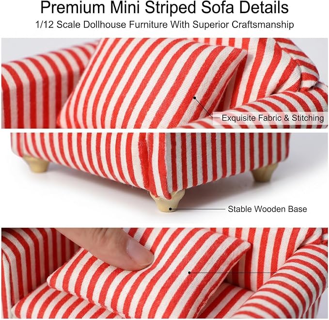 Cutemini Dollhouse Furniture 1/12 Miniature Couch - Image 3