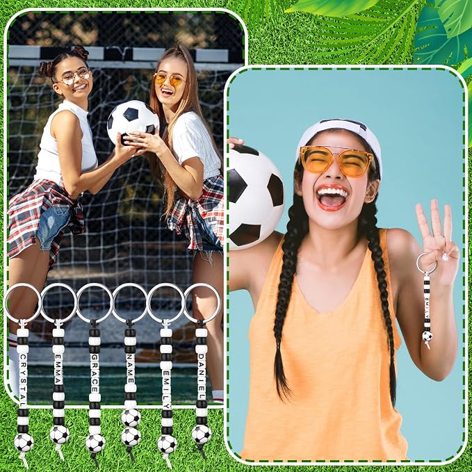Landical 564 Pcs Soccer Keychain Making Kit DIY Soccer Bead Key Chain Craft - Image 4