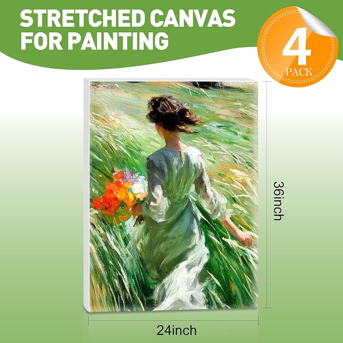 FUMILE Canvas for Painting 24x36, 6 Pack Large Stretched Canvas for - Image 2