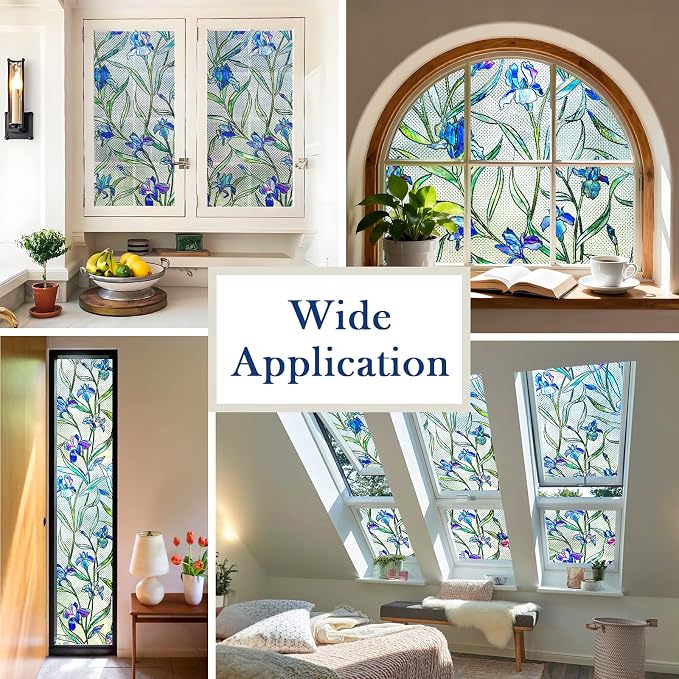 Coavas Stained Glass Window Film Privacy Static Cling - Image 7