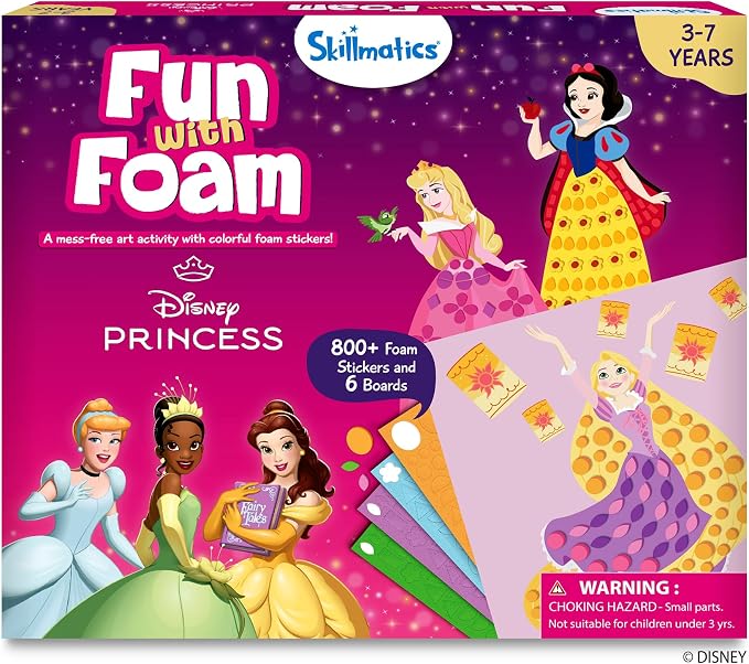Skillmatics Fun with Foam 3D Sticker Art – Disney Princess, Mess-Free Fun | by Skillmatics