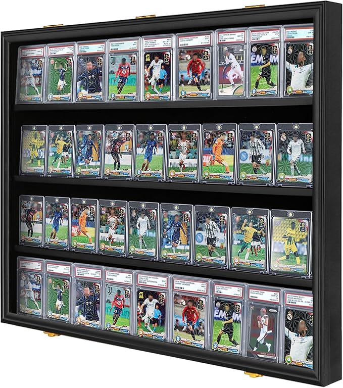 Graded Sports Card Display Case Lockable, Trading Card Collector Wall Display by Temgee