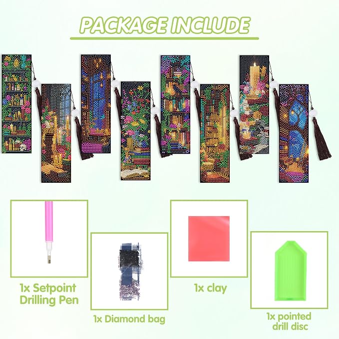 Dark Academia Diamond Art Bookmarks, DIY Crafts Book Marks - Image 2