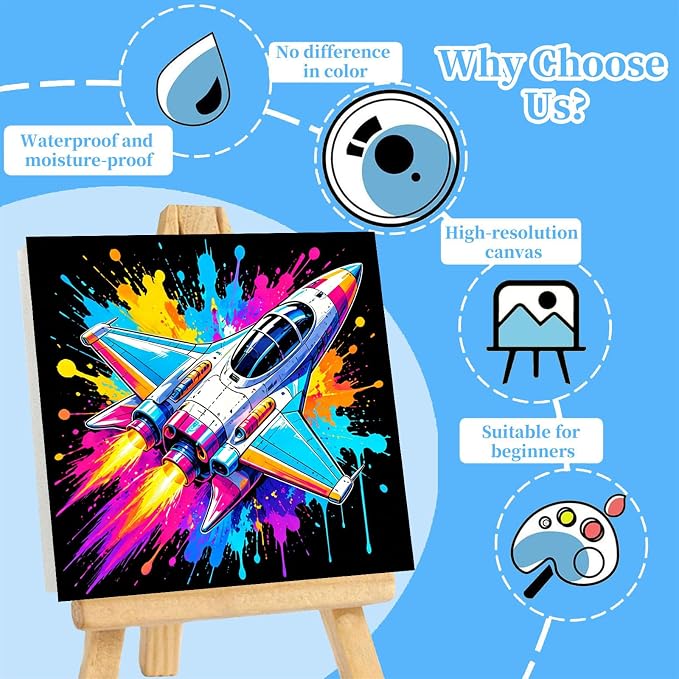 4 Pack Paint by Numbers Kit for Kids - Image 3