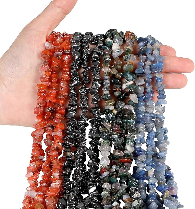 LAIDANLA Indian Agate 400pcs Natural Chip Stone Beads 5-8mm Healing Crystal - Image 4