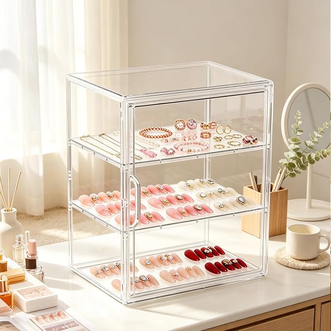 Attelite Acrylic Display Case for Collectibles Adjustable 3-Tiers，1Pack | 3 - Image 2