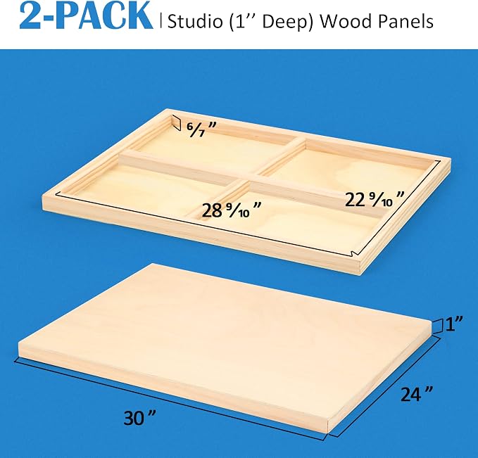 Falling in Art 2 Pack 24x30 Unfinished Birch Wood Panels Kit - Image 2