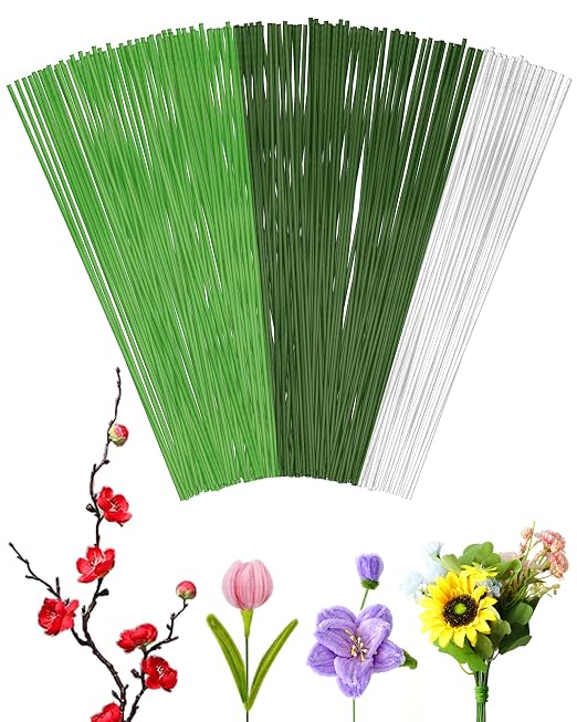 120 PCS FIVEIZERO 18 Gauge MixColor Floral Wire Stems by FIVEIZERO